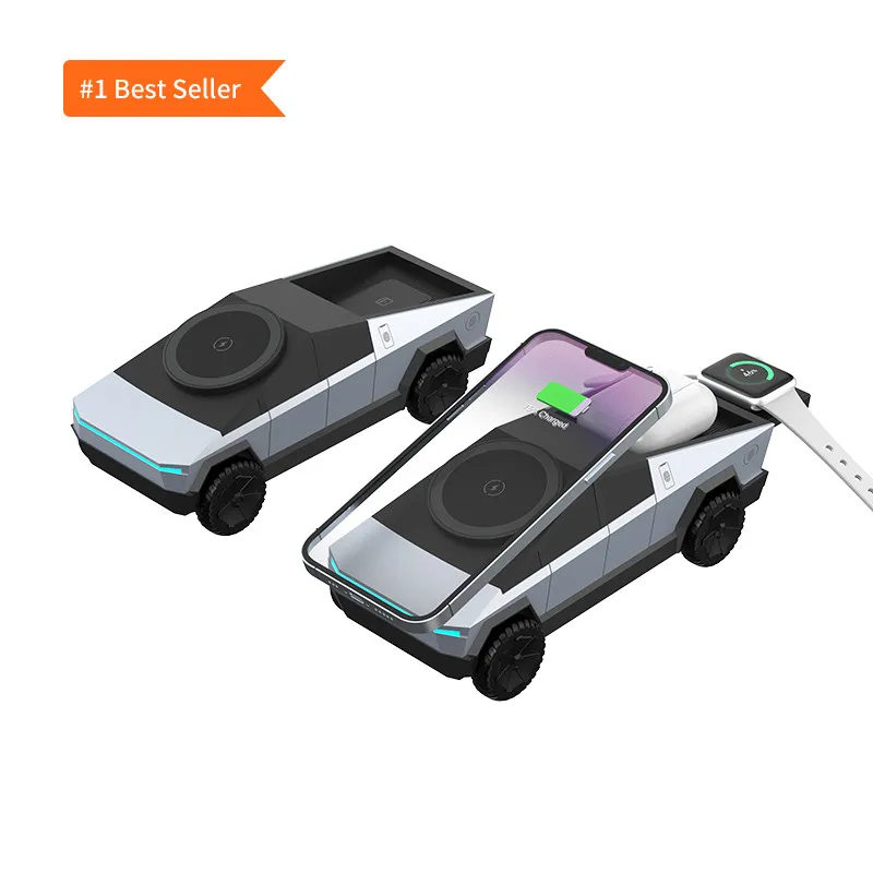 

CyberDock Pro - Motorized 3-in-1 Wireless Charging Station Auto-Rotating Phone Stand Magnetic Tech LED Hub 15W Fast Charge