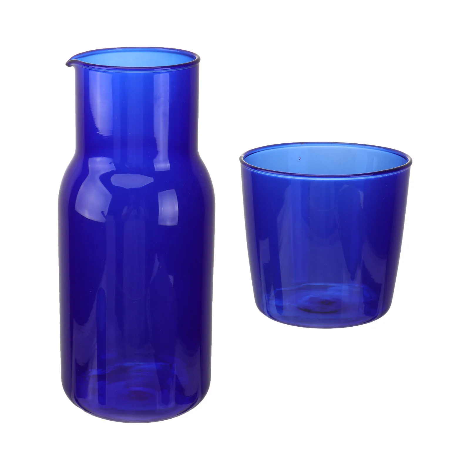 

1Set Household Glass Water Cup with Bottle High Borosilicate Drinking Tools Set Blue for Home Office Hotel Serving Cold Drinks