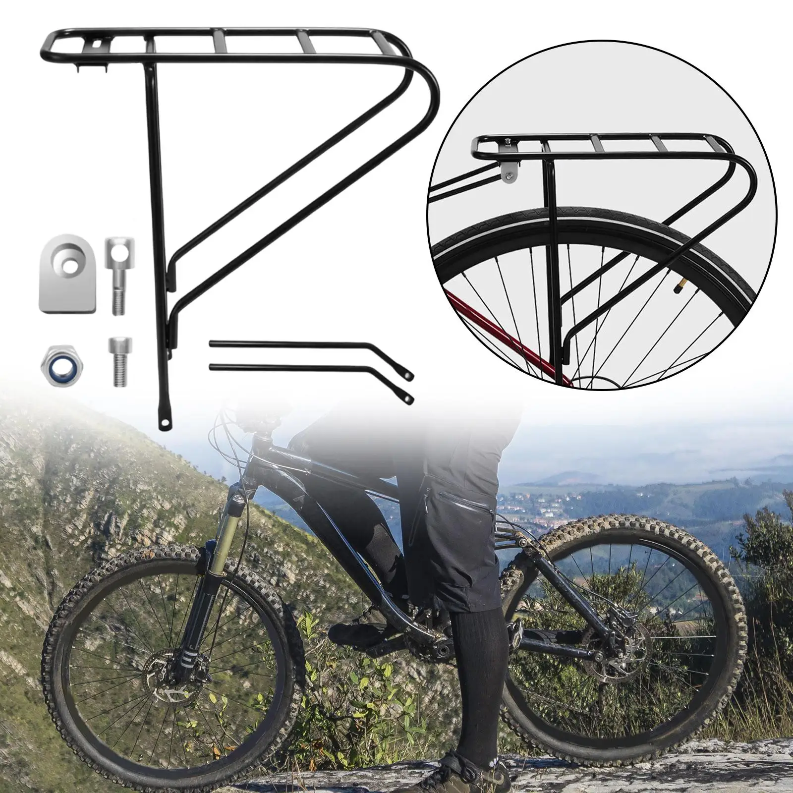 

Задний велосипедный багажник, черный, простая установка, стальной, сменные детали, высокопроизводительное крепление, грузовой багажник, велосипедное оборудование, держатель для груза