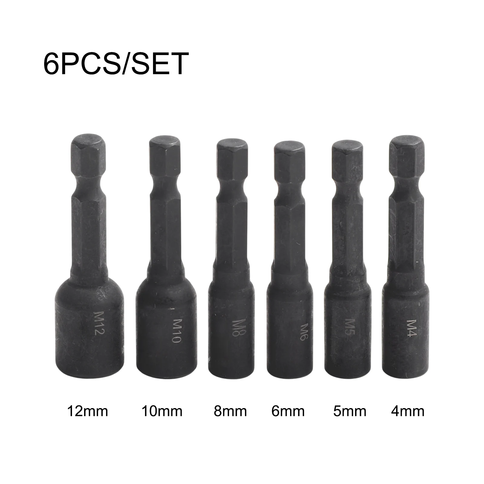 6pcs 4-12mm Screw Tap Socket Adapter Holder Extension Bar 1/4 Inch Hex Shank Electric Drills Bit Repairing Tool