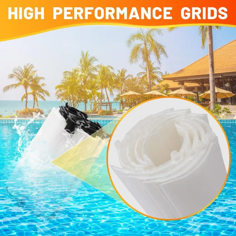 شبكات فلتر لحمام السباحة بطول 48 قدمًا مربعة الشكل متوافقة مع استبدال Haywad Jandy Pentair Waterway American Pac Fab Astral