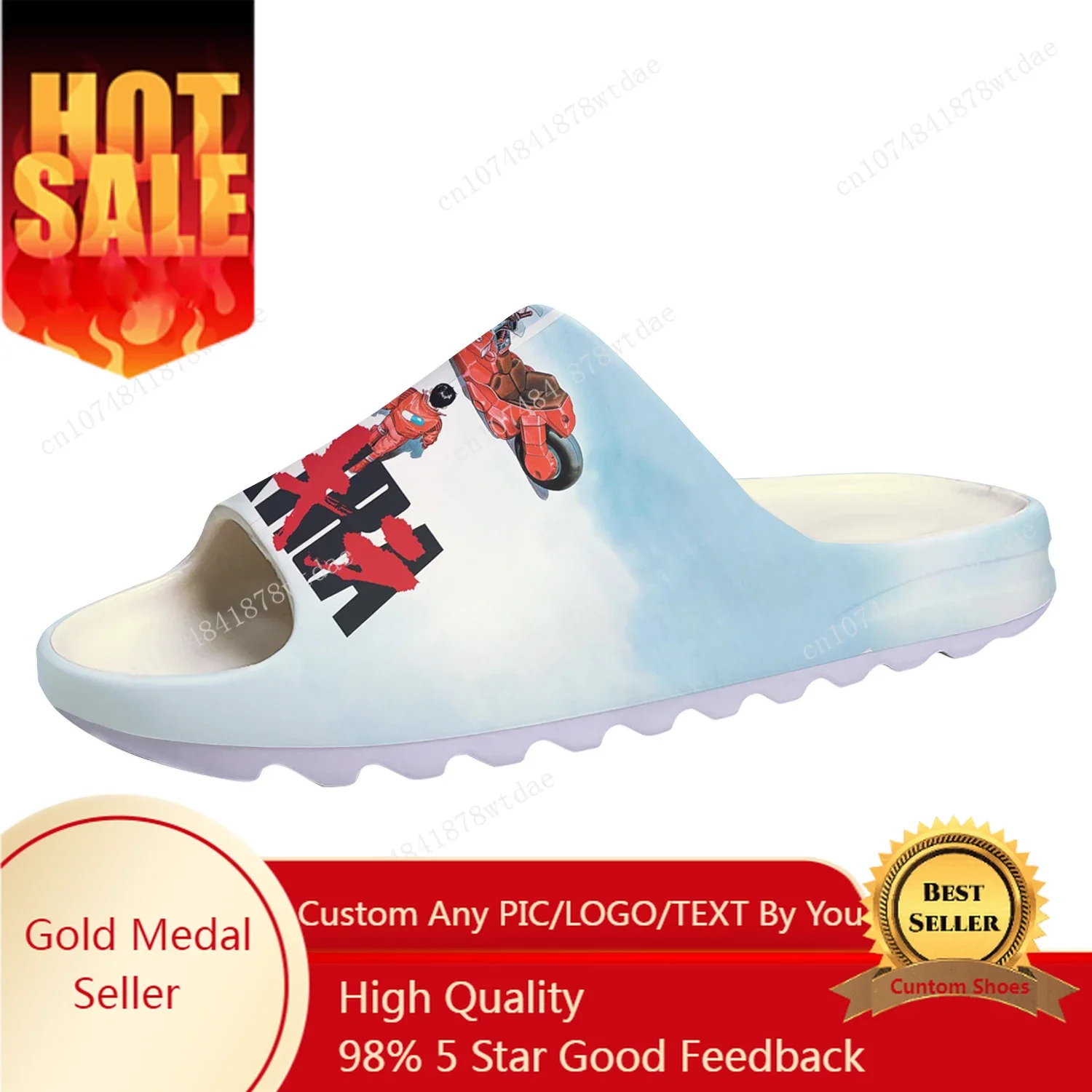 

Akira Synthwave Soft Sole Sllipers Mens Womens Teenager Home Clogs Classic Anime Step In Water Shoes On Shit Customize Sandals