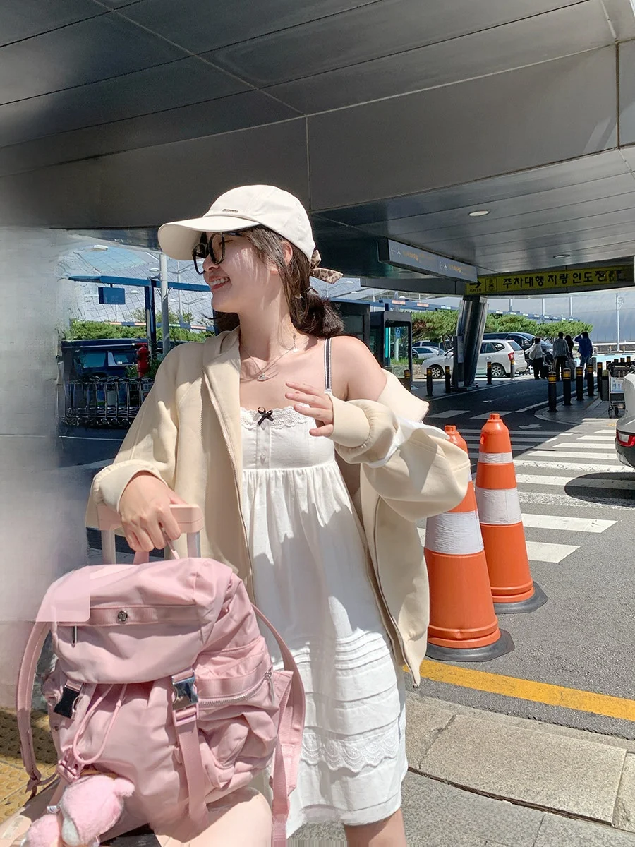 

Комплект CallmeEar: Худи и платье с кружевными вставками и бретелями, женский, свободный крой, модный, повседневный, для работы и отдыха