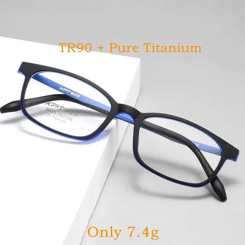 

Ультралегкие комфортные оптические очки с диоптриями из титана TR90, модная квадратная оправа для маленького лица, для мужчин и женщин, модель 9833XP