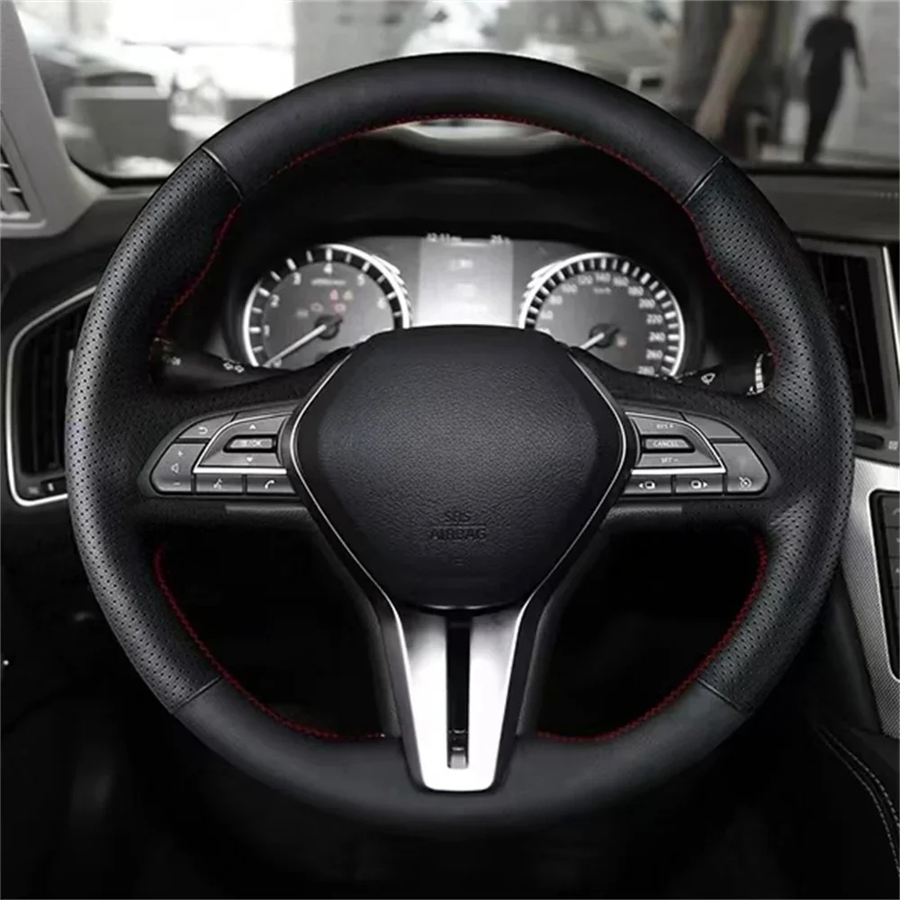 Q50 2018 2019 2020 Q60 2016 2017 2018-2020 Customized Car Steering Wheel Cover Genuine Leather Braid For Infiniti QX50 2018-2020