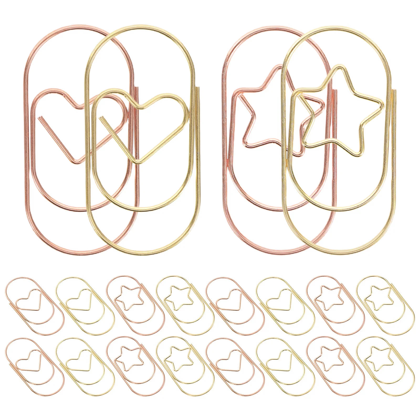 

24Pcs Heart Star Paper Clips Creative Metal Document Clips for Office School Home Bookmarks Cute Decorative Paper Clip