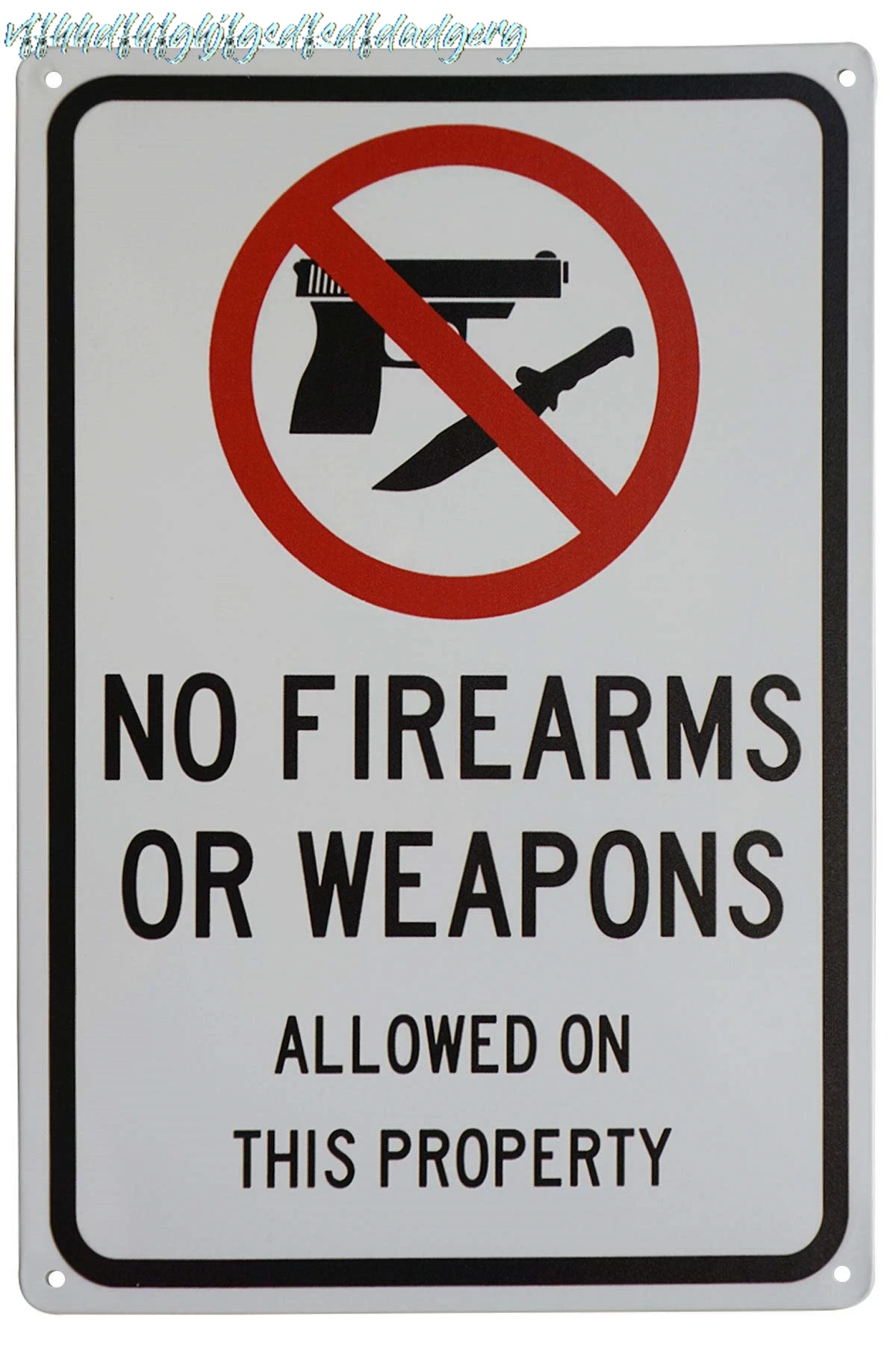 Home Security Gun - LASMINE Placa Engraçada de Arma: Não
