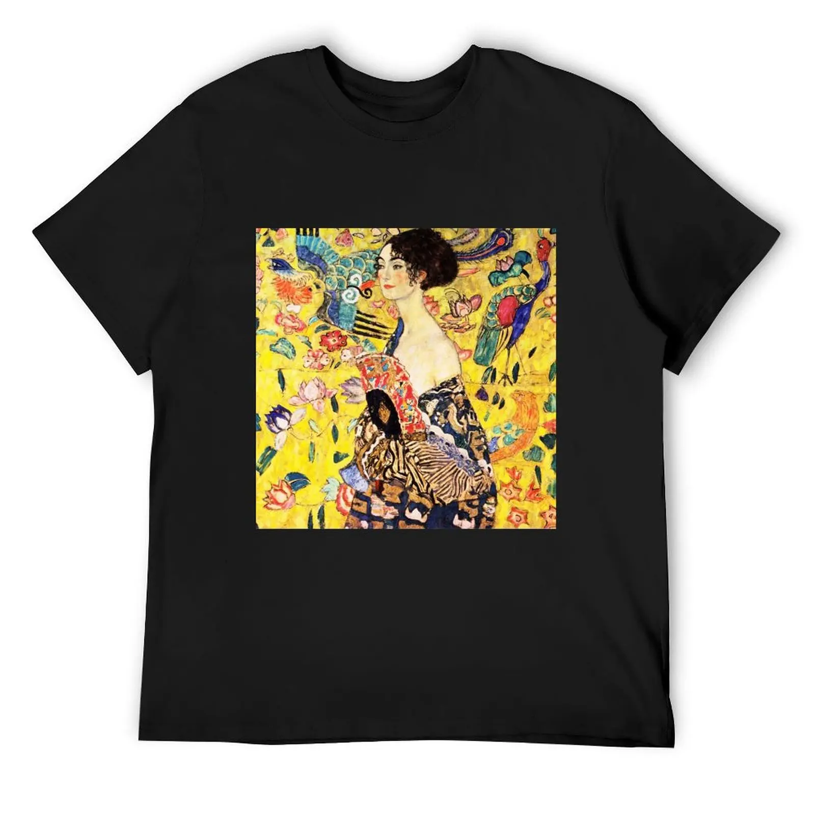 

HD. Lady with fan, by Gustav Klimt . HIGH DEFINITION T-Shirt Funny t-shirts custom t shirt boys animal print Men's t shirts
