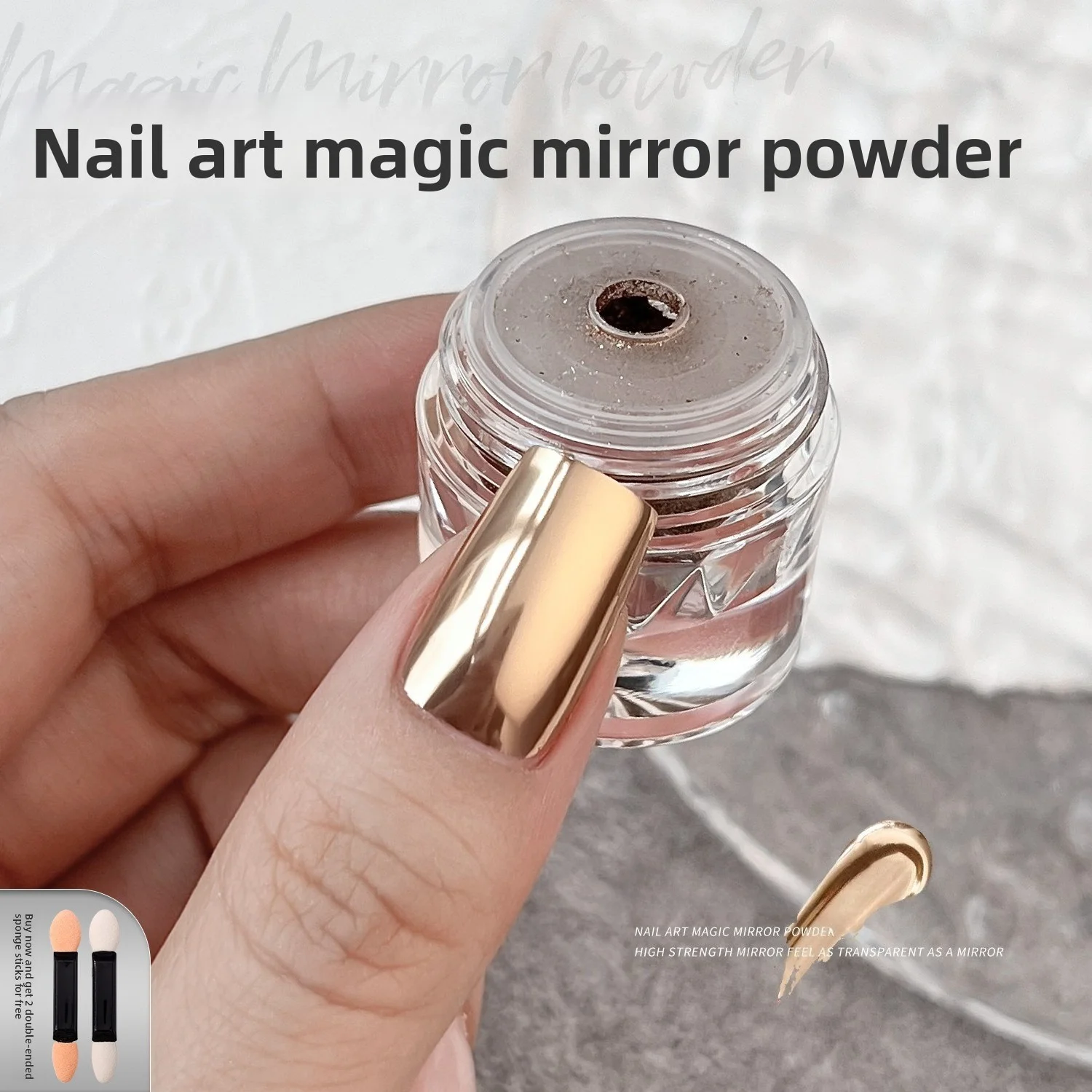 7 Colors Champagne Chrome Nail Powder Metallic Rubbing Dust Gel Polish Mirror Effect Gelatin Powder Manicure Decor Nail Art view 6