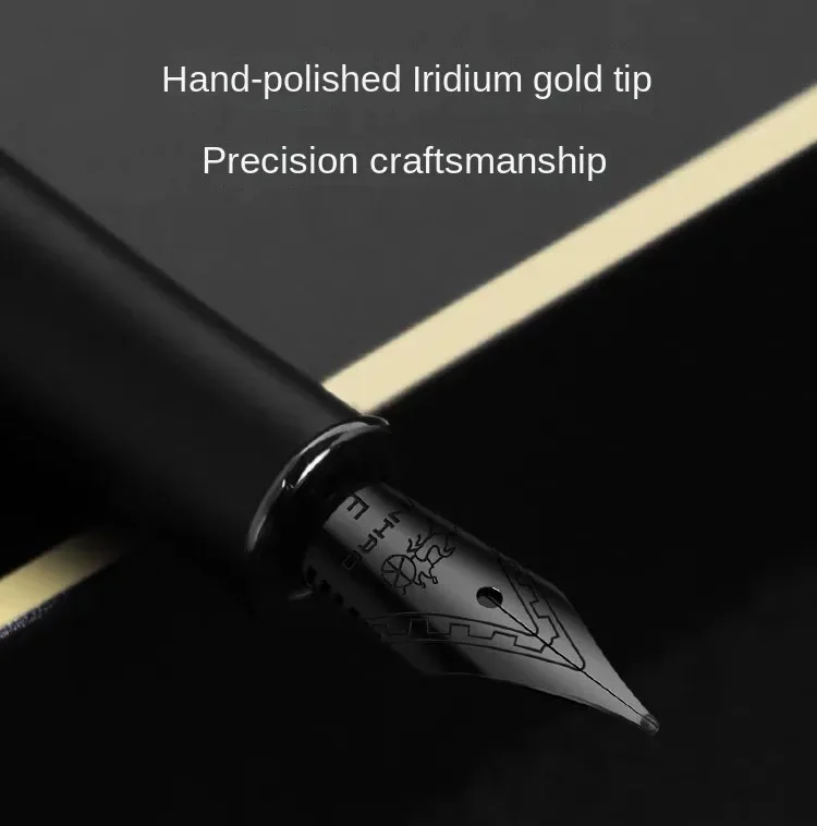 75 Metal Fountain Pen Black/Black Red Luxury Pens 0.5mm Nib Writing Ink Pens Stationery Business Office School Supplies