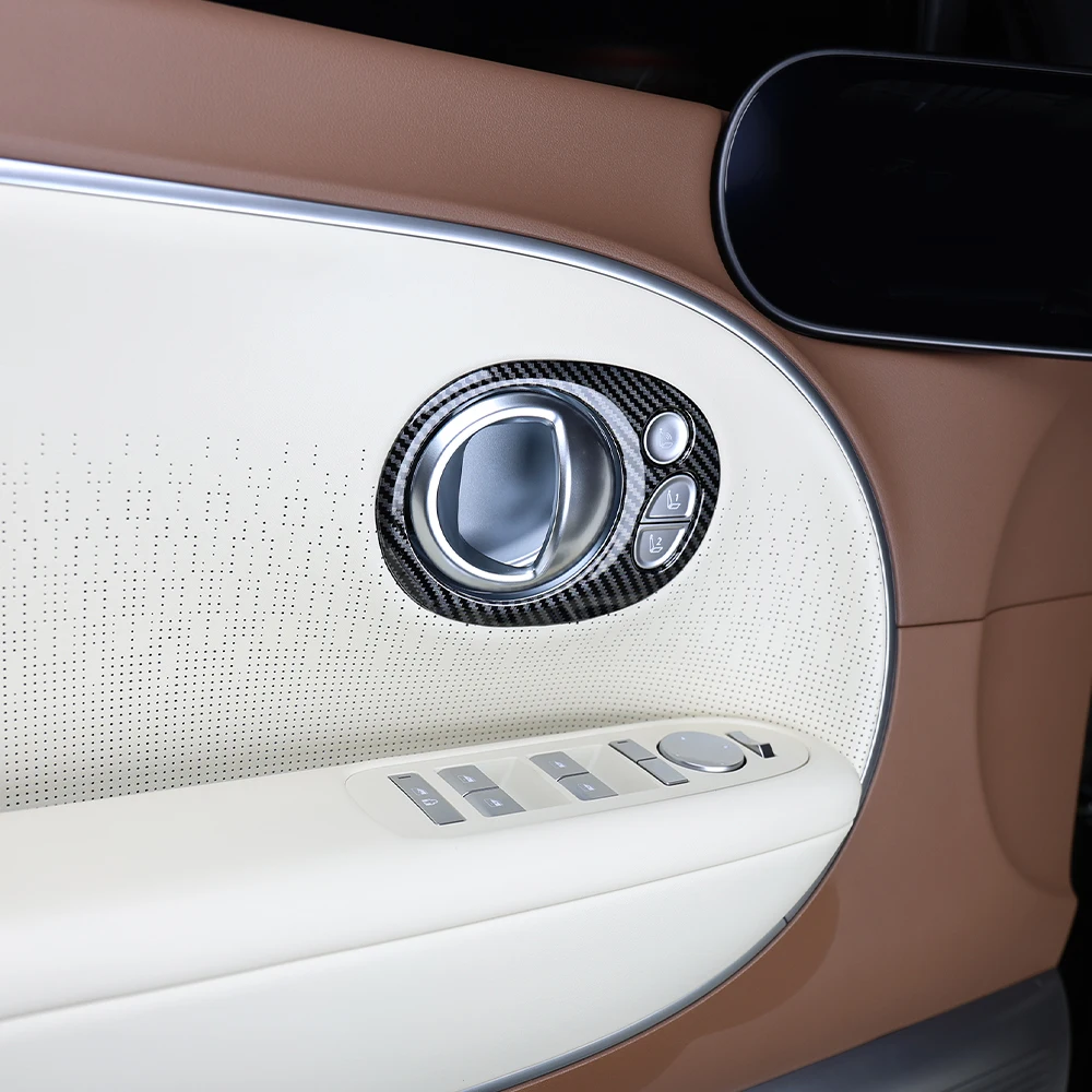 لشركة هيونداي أيونيك 9 ألياف الكربون الباب الداخلي السلطانية مقبض غطاء إطاري LHD الملحقات الداخلية #1