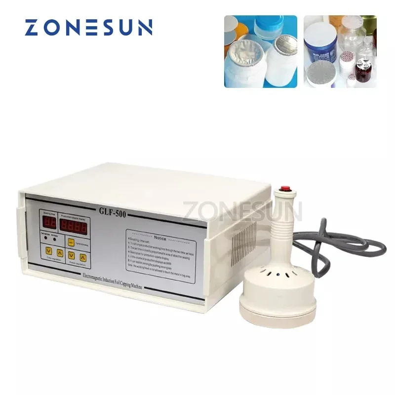 ZONESUN GLF-500 Aluminum Foil Sealing Machine Plastic Bottle Sealing Machine Induction Drag Bottle Packing Machine