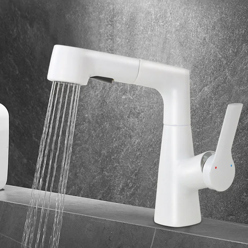 New shower bathroom toilet wash basin pull-out type wash head faucet cold and hot wash basin lifting rotating telescopic basin d