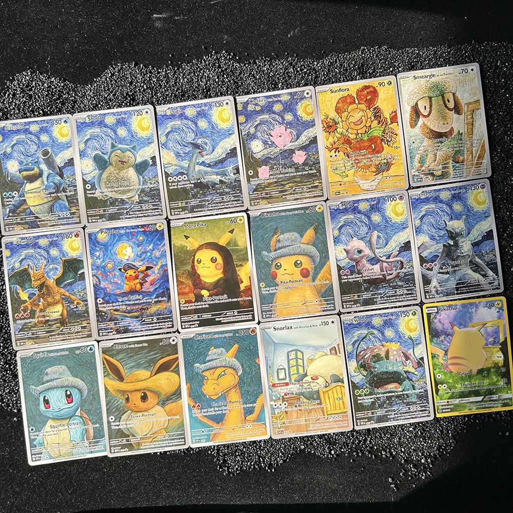 

DIY PTCG 2023 SVP EN VAN GOGH PICHU GREY FELT HAT MEWTWO Charizard ACG Card Self Made Hobby Hobbies Classic Game Anime Card Gift