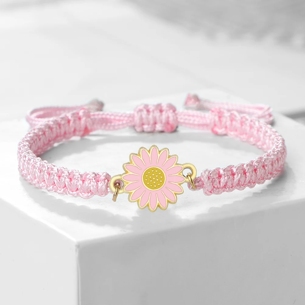 20Styles Women Simple Adjustable Pink Rope Bracelet Charms Sweet Animal Pendant Braided Bracelets Girls New Fashion Jewelry Gift