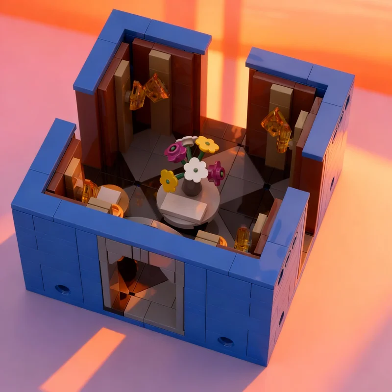 

276 деталей MOC Creator: Зал приёма синего принца, модель для сборки, рождественский подарок, архитектурные блоки, конструктор, развивающая игрушка, идея для творчества