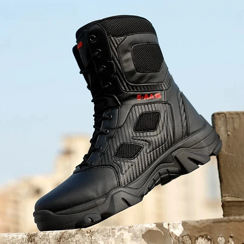 Men's Shoes Winter Men Combat Tactical Boots 2026 New Work Safety Shoes for Men Sneakers Fashion Waterproof Motorcycle Boots