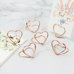 30pcs doppio supporto a forma di cuore in metallo supporto da tavolo supporto per segnaposto supporto per foto supporto per biglietti da visita per banchetti di nozze