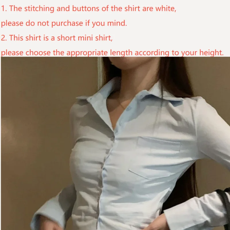 Elegant Women Korean Shirts&Blouses Y2K Sexy Slim Crop Tops Hotsweet Fashion Streetwear Female Autumn Casual Office Ladies New - view 2