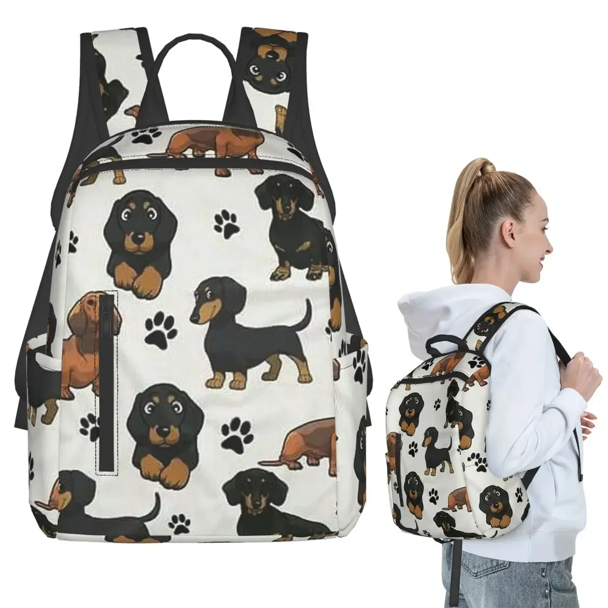 

Dachshund Dog Cartoons Cute Backpack Student Boys Girls BookBag Kids School Bag Laptop Shoulder Bags for Men Women