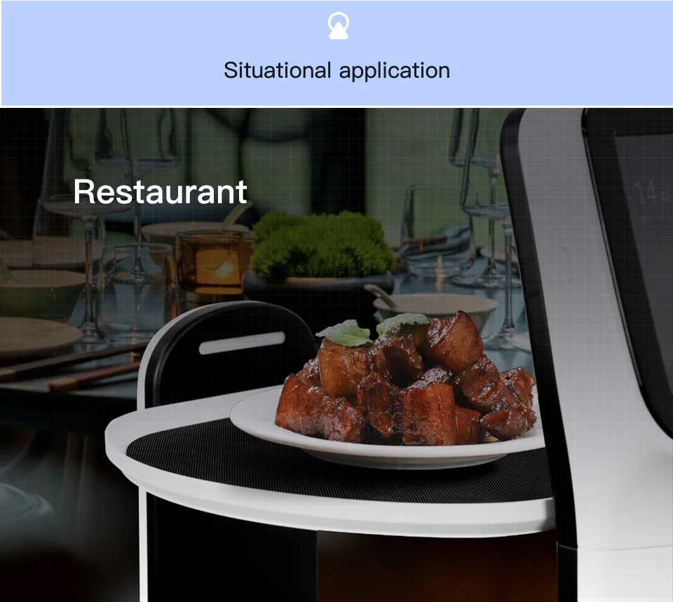 Commercial Waiter Robot AI Humanoid 4-Compartment Auto Charge Self-Driving Food Delivery With Laser Navigation & 4G/5G