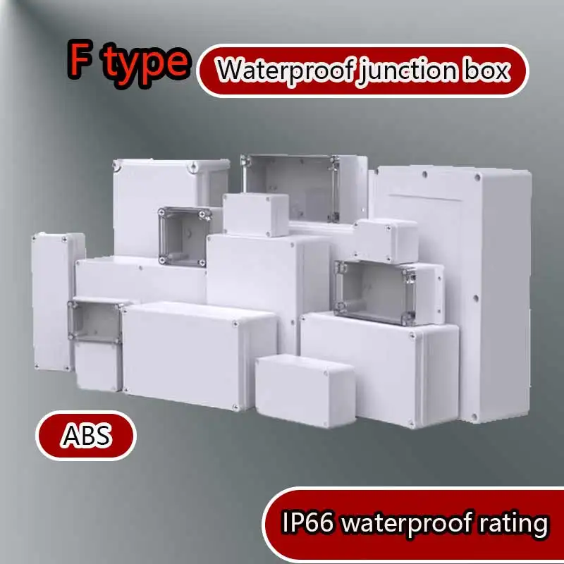 ABS plastic IP66 waterproof junction box, with grey cover and transparent cover as an option