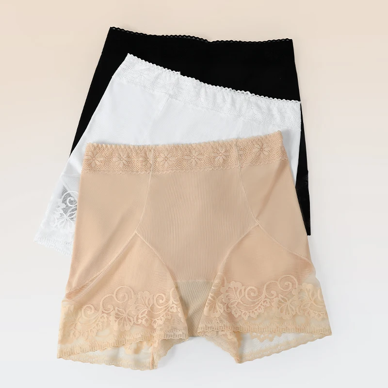 Culotte de contrôle du ventre taille haute pour femmes, Leggings de levage des fesses en pur coton, shorts fins d'été pour filles, shorts de sécurité respirants