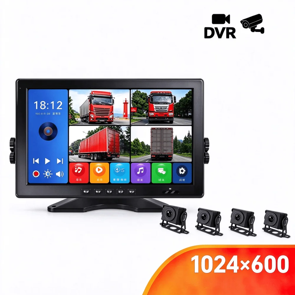 2.5D IPS Touch Screen 1024x600 Quad Split View Voice Command MP5 Player Bus RV Reverse Camera System D 10