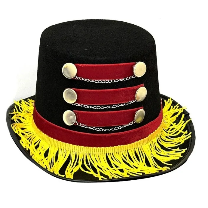 1 pièce, bouton doré/anneau de chaîne, accessoire de costume pour chapeau haut de forme de ringmaster, théâtre, cirque, carnaval, burlesque et Halloween.