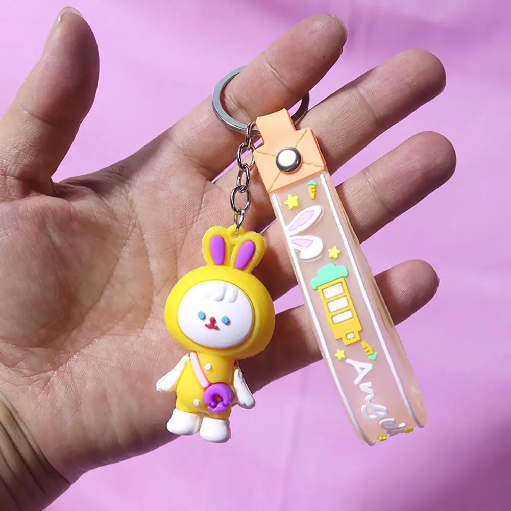 Decorative Anti-scratch Lovely Cartoon Rabbit Style Keychain Pendant Gift for Girl