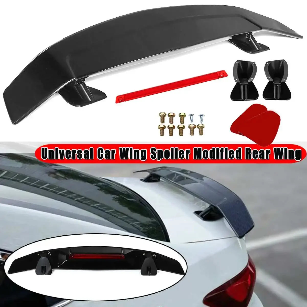 Universal Racing Sport Rear Trunk Boot Lid Car Spoiler Ducktail Lip Wing For Mostly Sedan Car Glossy Black For Nissan For Toyota