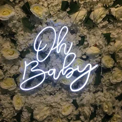 Oh bebê-néon personalizado levou sinal de luz, presente personalizado para chá de bebê, casamento, batismo, festa de aniversário, arte decoração