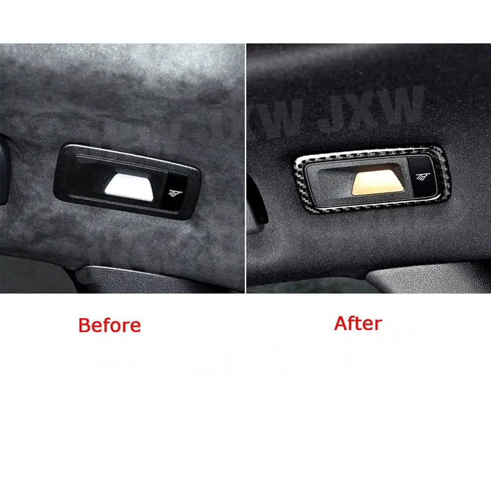 JXWANCF Carbon Fiber Interior Rear Seat Roof Light Lamp Trim Frame Cover Sticker for Porsche Macan 2015-2018 Car view 3