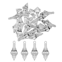 20pcs Acrylic Crystal Beads Party Props Hanging Garland Chandelier Bead Transparent Mini for Wedding Venue Decoration