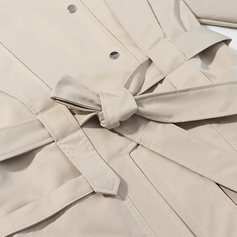 Giacca a vento moda donna collo alto bottoni manica lunga giacca monopetto Lady Street Trench con colletto alla coreana