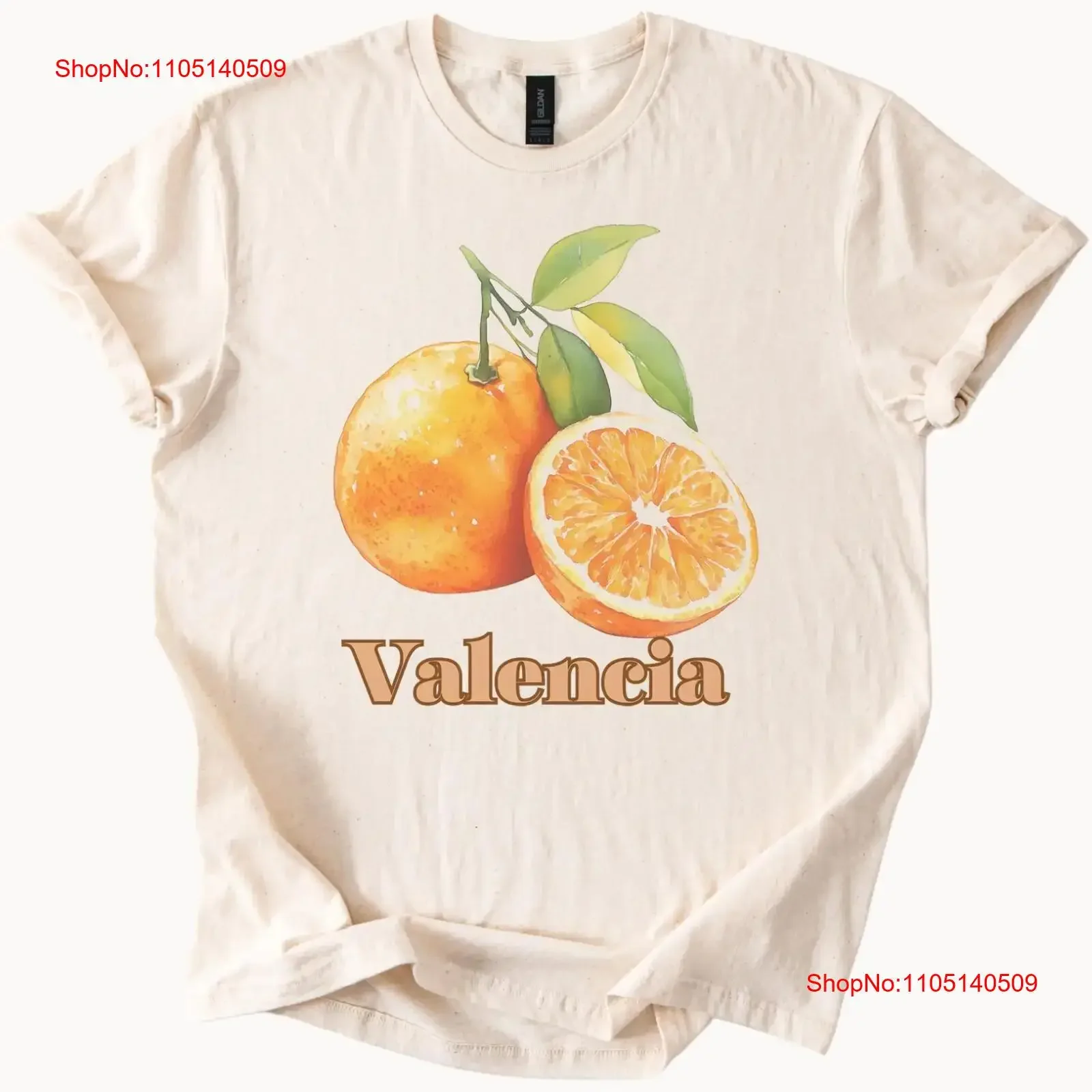 Camiseta naranja Valencia FruiT, Top lavado vintage para uso diario, ropa de diseñador suave, cómoda, informal, Unisex