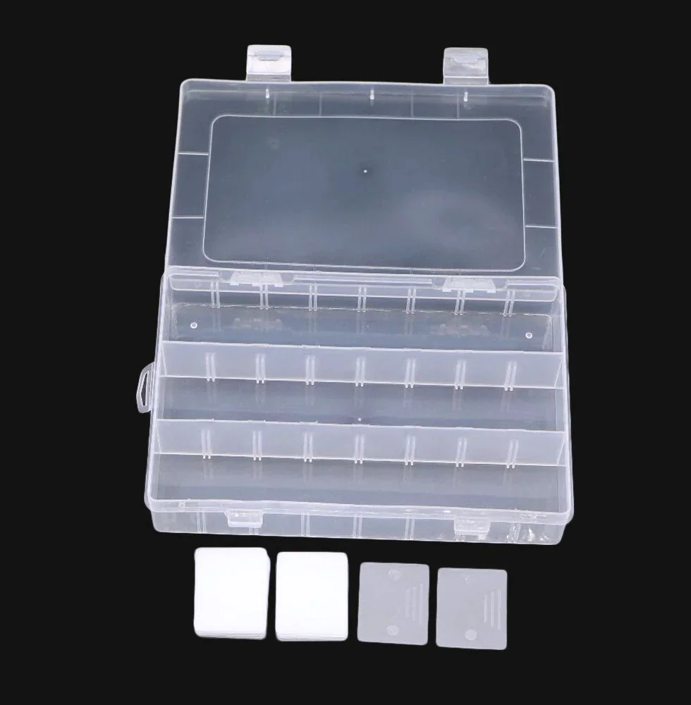 24 Slots Separable Colorful Portable Jewelry Tool Storage Box Container Ring Electronic Parts Screw Beads Organizer Plastic Box