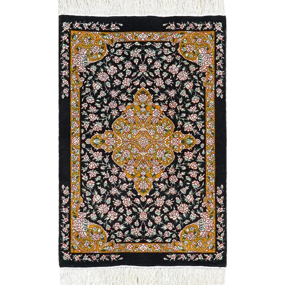 

61x91cm Small Hand Knotted Persian Oriental Carpet Handmade Silk Rug (TJ769A)