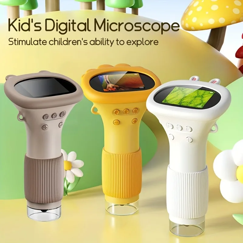 Kids Digital Microscope 1000x Magnifier 200 Megapixels With LED Photo Video Functio Science Education Outdoor Exploration Toys