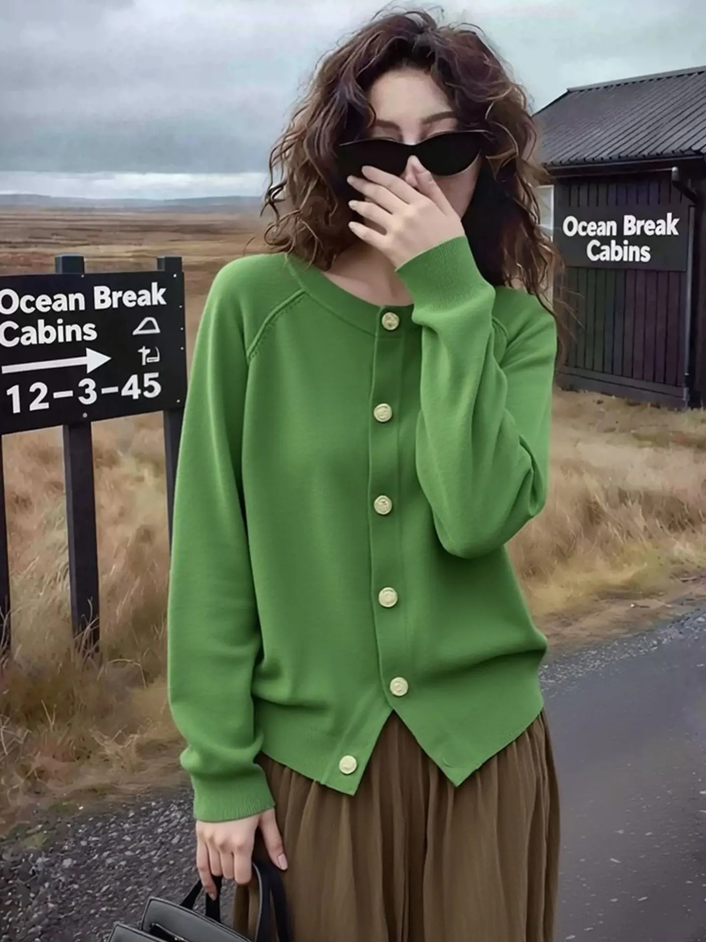 

Elegant Pure Color Long Sleeve Knitted Open Cardigan Winter Fashion Trend Korean Style Versatile Knitwear Casual Commute Top