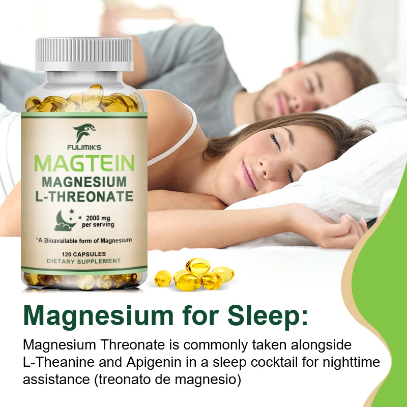 Magtein Capsules Magnesium L-Threonate Original Inventors Brain Formula, Improve Memory, Cognition, Stress Relief&Sleep Quality