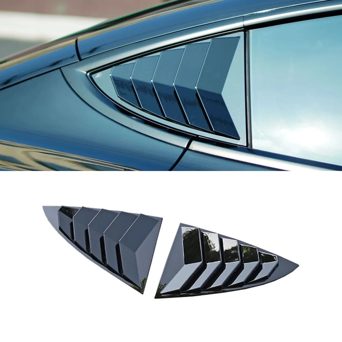 Car Side Rear Window Louver Shutter Cover For Tesla Model 3 2019-2025 Body Kit Car Accessories