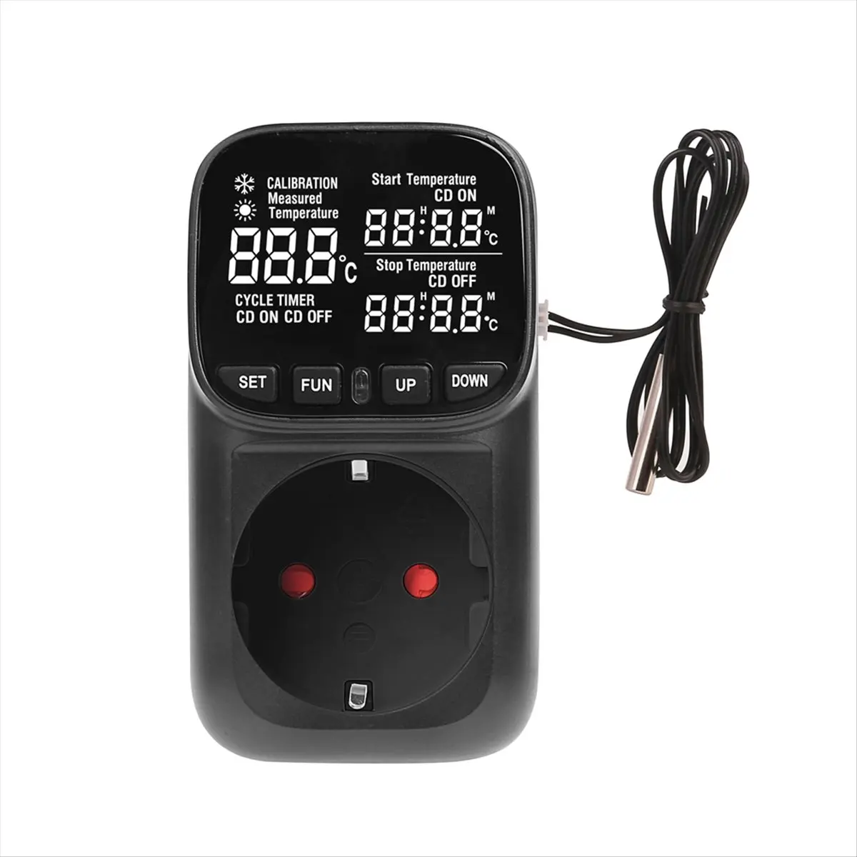 A56K Digital Temperature Controller Socket with Timer Switch Heating Cooling for Refrigerator Aquaculture 230V EU Plug