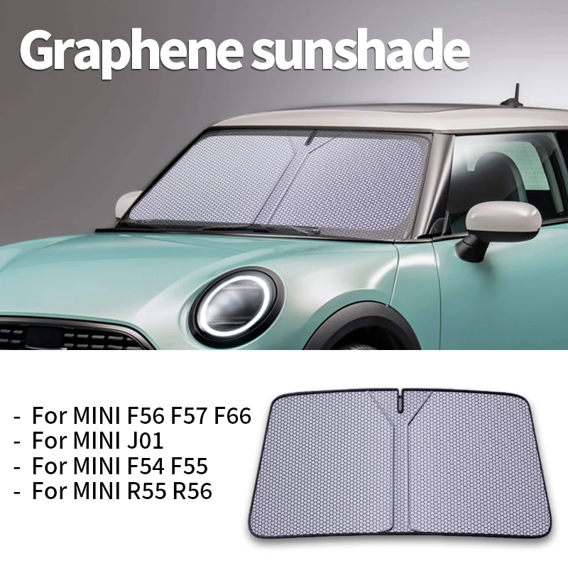 For Mini R56 R55 F54 F55 F56 F57 J01 F66 Graphene Front Windshield Sun Visor Car Double-Layer Protection SunShade Car Accessorie