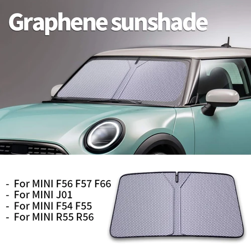 Imagen 1 del producto Parasol para parabrisas delantero de grafeno para Mini R56 R55 F54 F55 F56 F57 J01 F66, protección de doble capa, accesorios para coche