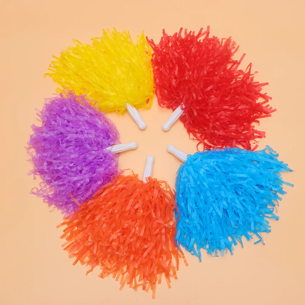 12 Pcs Sports Events Props Poms Cheering Squad Supllies Handle Kids Cheerleading Supplies Game Accessory