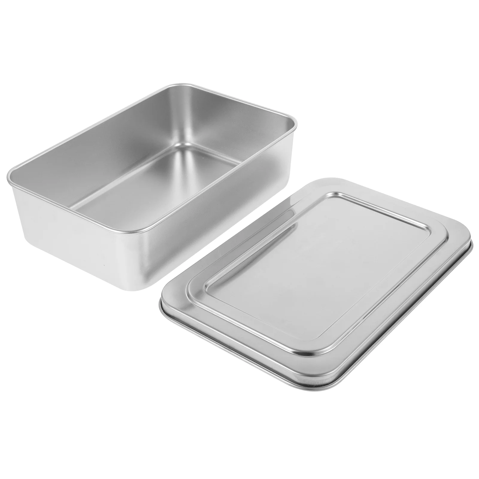 

Cake Baking Box With Lid Rectangular Cake Tin Baking Tray With Lid Loaf Pan Dough Stainless Steel Bread Pans Lids Bakeware