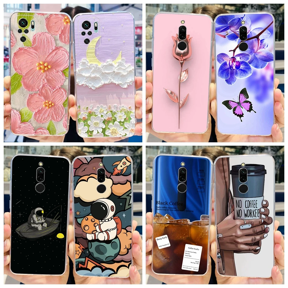 For Xiaomi Redmi 8 Case New Stylish Butterfly TPU Soft Silicon Phone Case For Redmi 8A Transparent Cover on Redmi8 Redmi8A Coque