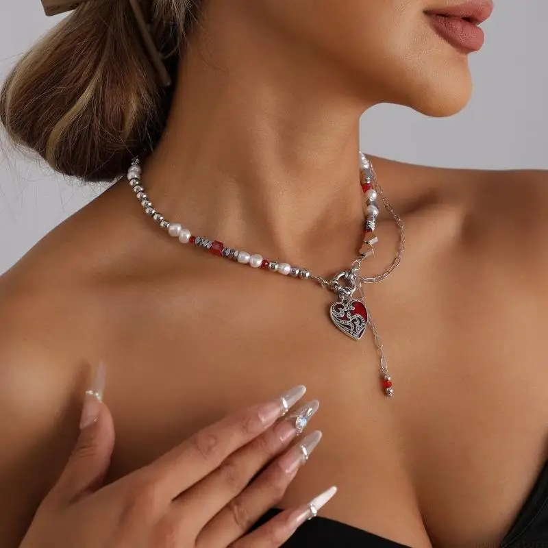 31BF Sweet Cool Demons Heart Necklace Fashionable Look