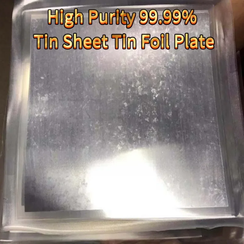 High Purity 99.99% Tin Sheet Tin Foil Plate, Flat Sn Metal Sheet For Laboratory Experiment Industrial Electroplating Custom Size